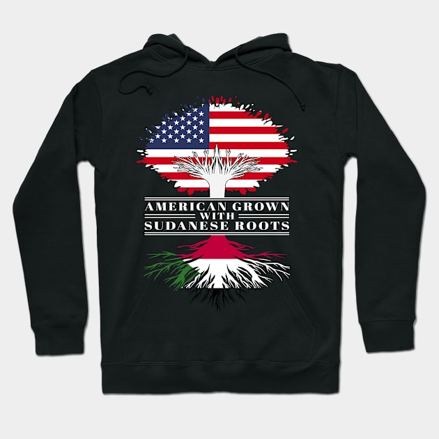 American Grown With Sudanese Roots Us Sudan Flag Tree Hoodie by BramCrye